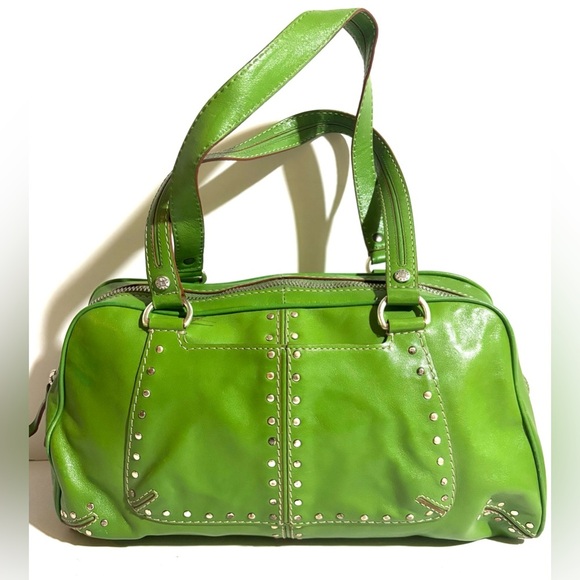 Michael kors Green Leather Studded Handbag - Picture 1 of 8